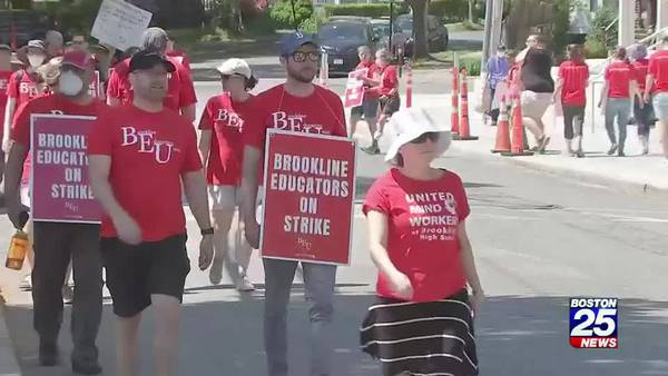 Negotiations continue after first day of teachers’ strike in Brookline