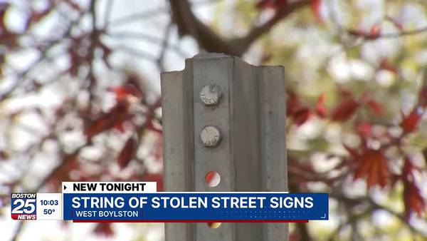 Stolen street signs being sold for scrap in West Boylston, police say