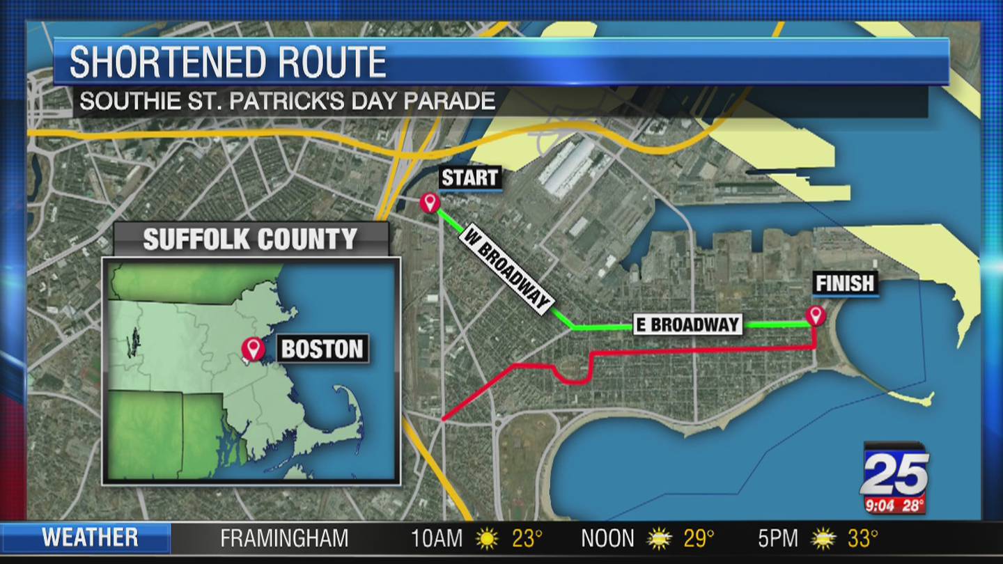 Southie St. Patrick's Parade route cut in half Boston 25 News