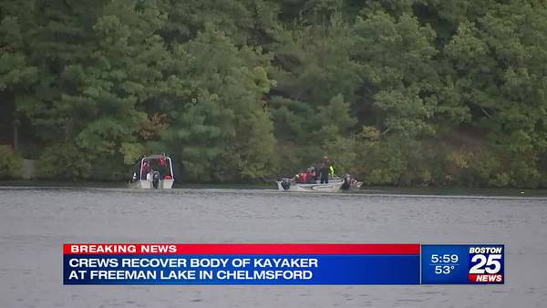 Body of missing kayaker found after water search in Chelmsford