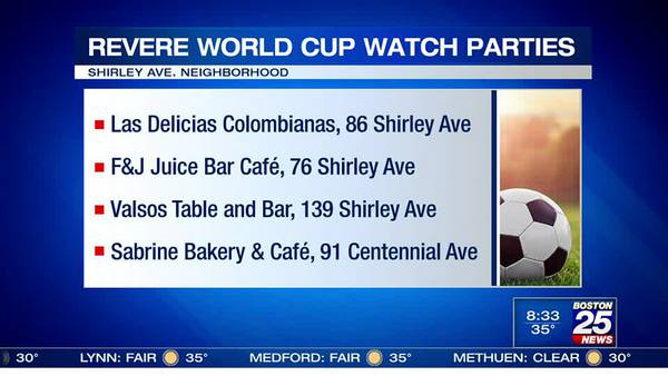 Looking for somewhere to watch the World Cup Final? Check out Shirley Ave. in Revere