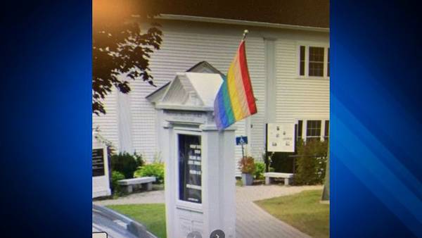 Pride Flag, replacement flag, both stolen from Stratham church, police say