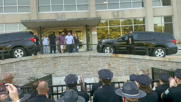 ‘Hero’: Hundreds show support as officer shot in face, leg is released from Boston hospital