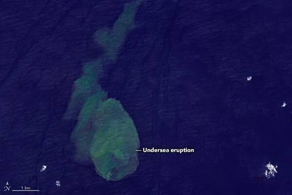 ‘Sharkcano:’ Eruption of underwater volcano, home to sharks, seen from space