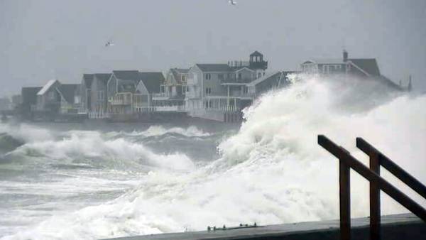 Lighthouse Road in Scituate floods as massive waves crash against coast following storm 
