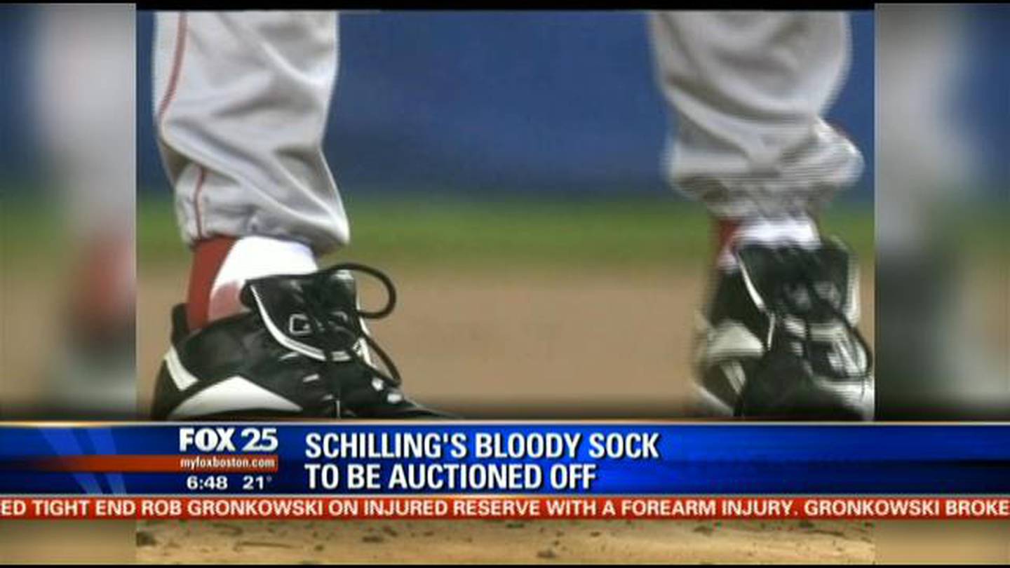 Curt Schilling's bloody sock from 2004 World Series going up for