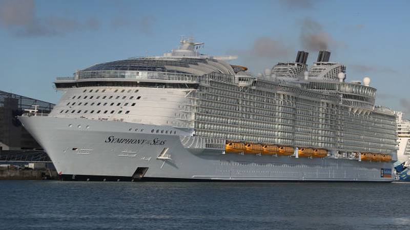 Royal Caribbean Symphony of the Seas Cruise ship which is the world's largest passenger liner is seen docked at PortMiami.