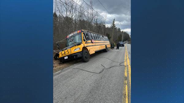 School bus carrying elementary students evacuated after driving off road in Hubbardston