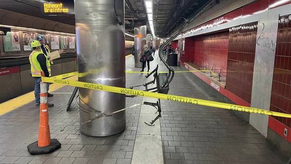 ‘There’s no excuse’: Riders outraged after woman hurt by falling equipment at MBTA stop 