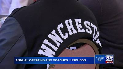 Mark Ockerbloom spoke at the Captains and Coaches luncheon in Winchester ahead of Thanksgiving Day