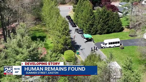 Human skull among remains found behind Easton home, DA says
