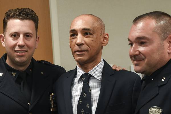 Subway heroes: NYC police officers save visually impaired man who fell onto tracks