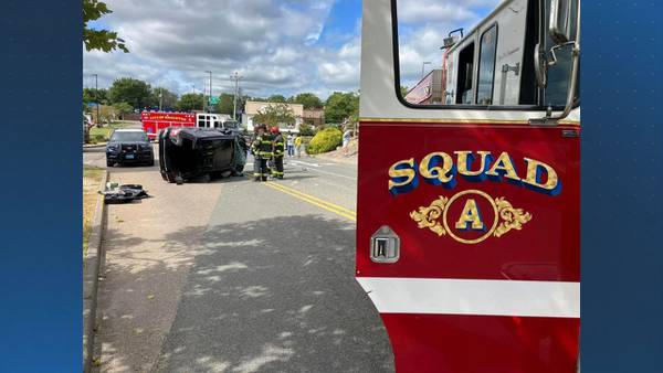 Person taken to hospital after rollover crash in Market Basket parking lot in Brockton