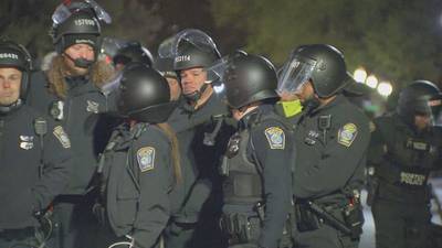 Photos: More than 100 people arrested, 4 officers injured as police break up Emerson College encampment 