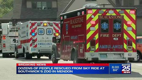 New at 6:00pm: Passengers stranded on sky ride at Southwick Zoo