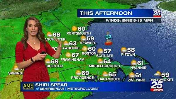 Boston 25 Tuesday midday weather forecast