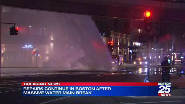 “All of a sudden it blew!” Water shoots up three stories high near Prudential