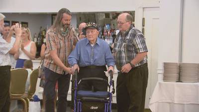 ‘You only live once’: Dracut WWII vet celebrates 100th birthday with friends and family