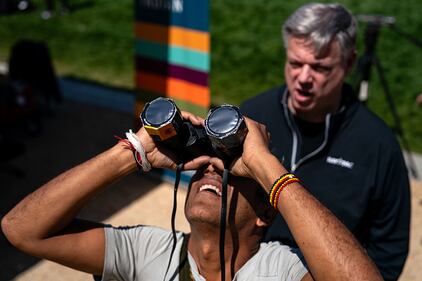 People watching the 2024 solar eclipse