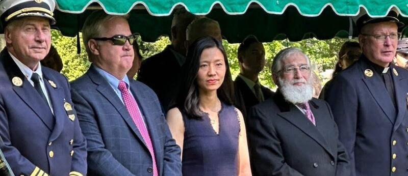 Dozens turned out for the 130th Firefighters Memorial procession on Sunday in Jamaica Plain to honor firefighters “who proudly served,” the Boston Fire Department said.