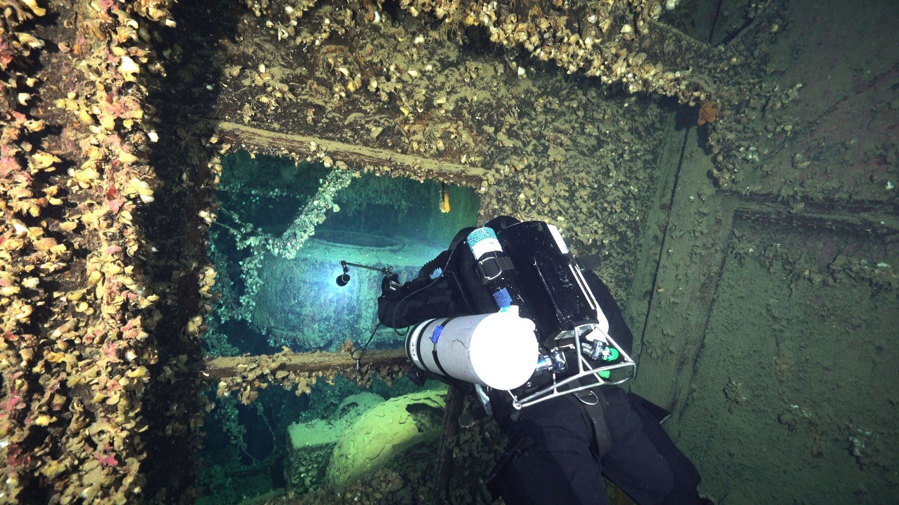 Deep-sea diver on the HMHS Britannic.
