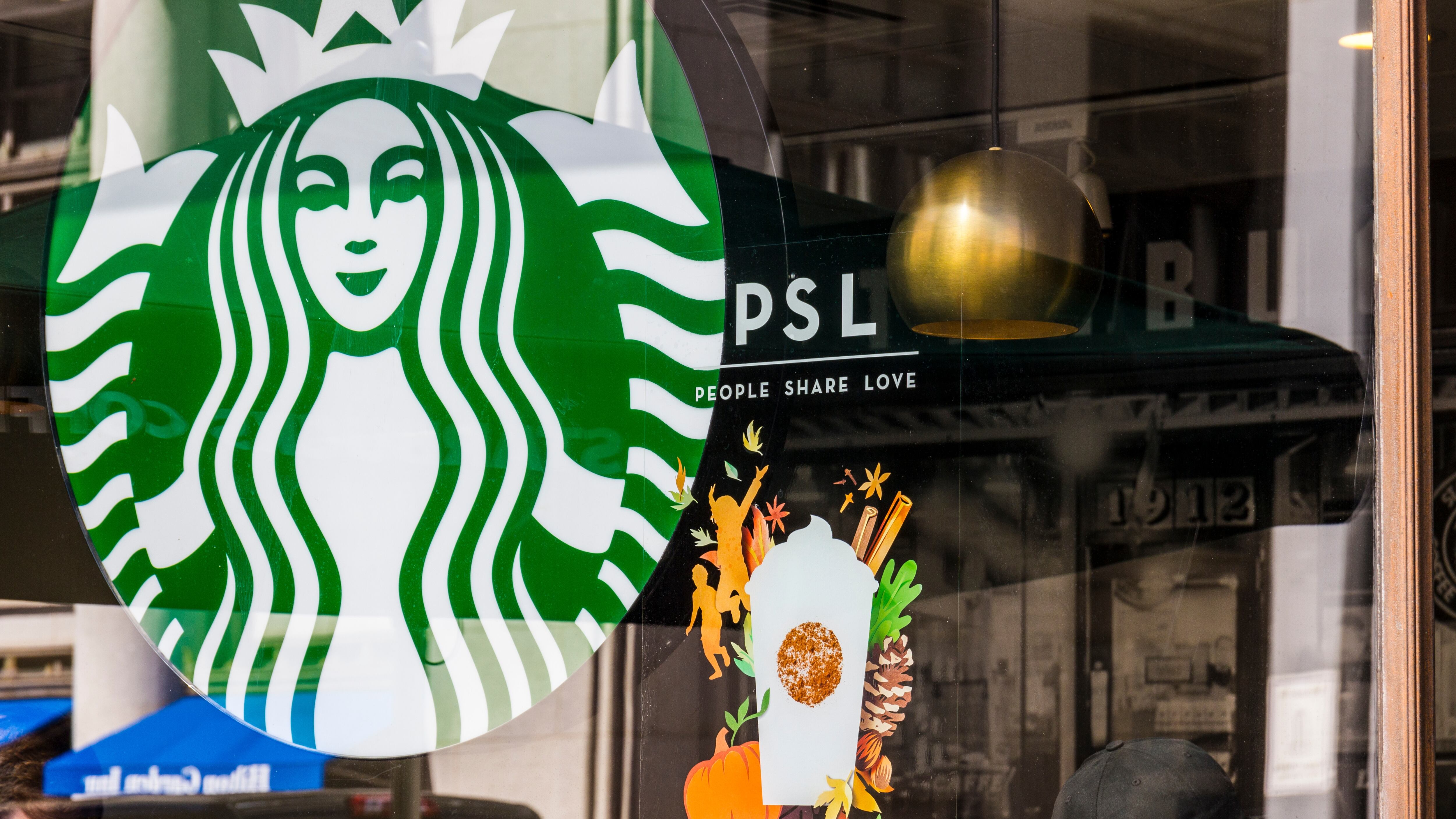Starbucks Retail Coffee Store. Starbucks is Serving Pumpkin Spice Lattes