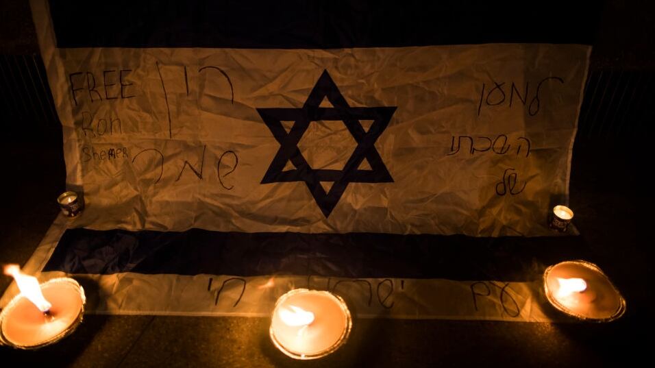 TEL AVIV, ISRAEL - OCTOBER 12: Candles lit by people in memory of the civilians and soldiers killed, and for the hostages that were taken to the Gaza Strip, in Dizingof Square on October 12, 2023 in Tel Aviv, Israel. Israel has sealed off Gaza and conducted airstrikes on Palestinian territory after an attack by Hamas killed hundreds and took more than 100 hostages. On October 7, the Palestinian militant group Hamas launched a surprise attack on Israel from Gaza by land, sea, and air, killing over 1300 people and wounding more than 2000. Israeli soldiers and civilians have also been taken hostage by Hamas and moved into Gaza. The attack prompted a declaration of war by Israeli Prime Minister Benjamin Netanyahu. (Photo by Amir Levy/Getty Images)