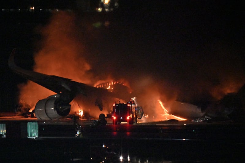 Japan plane fire