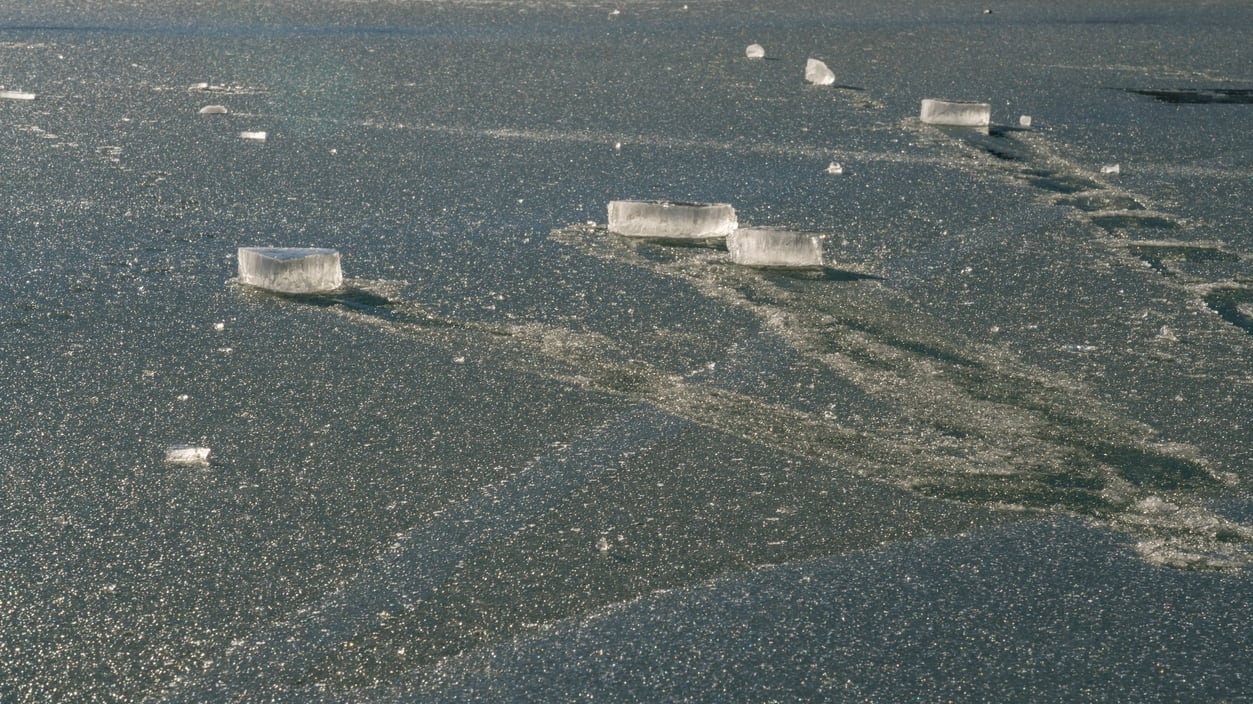 Ice on pond
