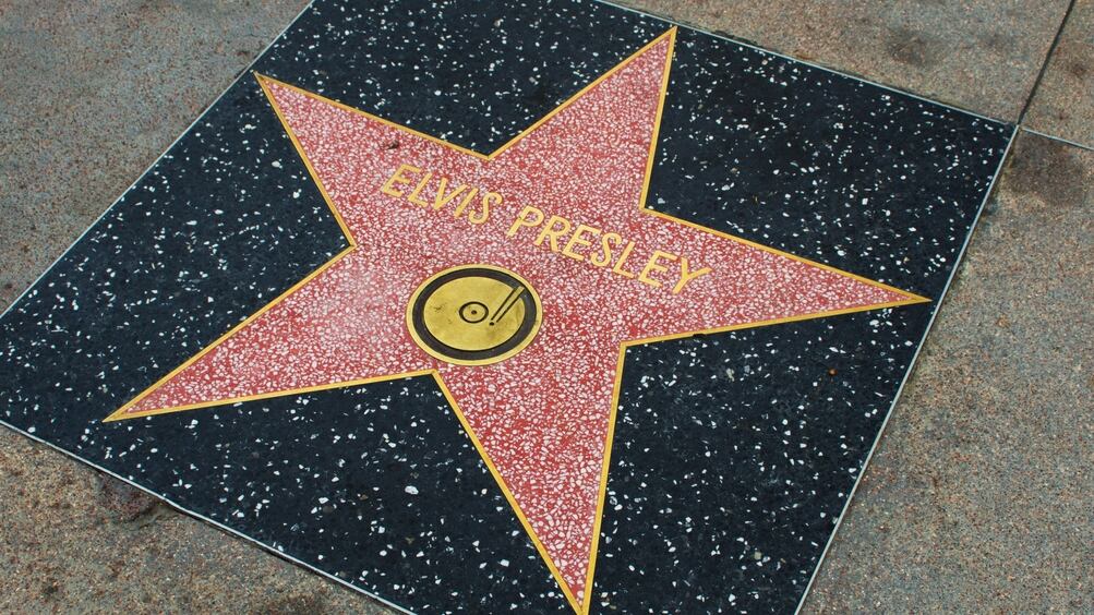 Los Angeles, USA - April 18, 2014: Elvis Presley star on Hollywood Walk of Fame in Hollywood, California. This star is located on Hollywood Blvd. and is one of over 2000 celebrity stars embedded in the sidewalk.