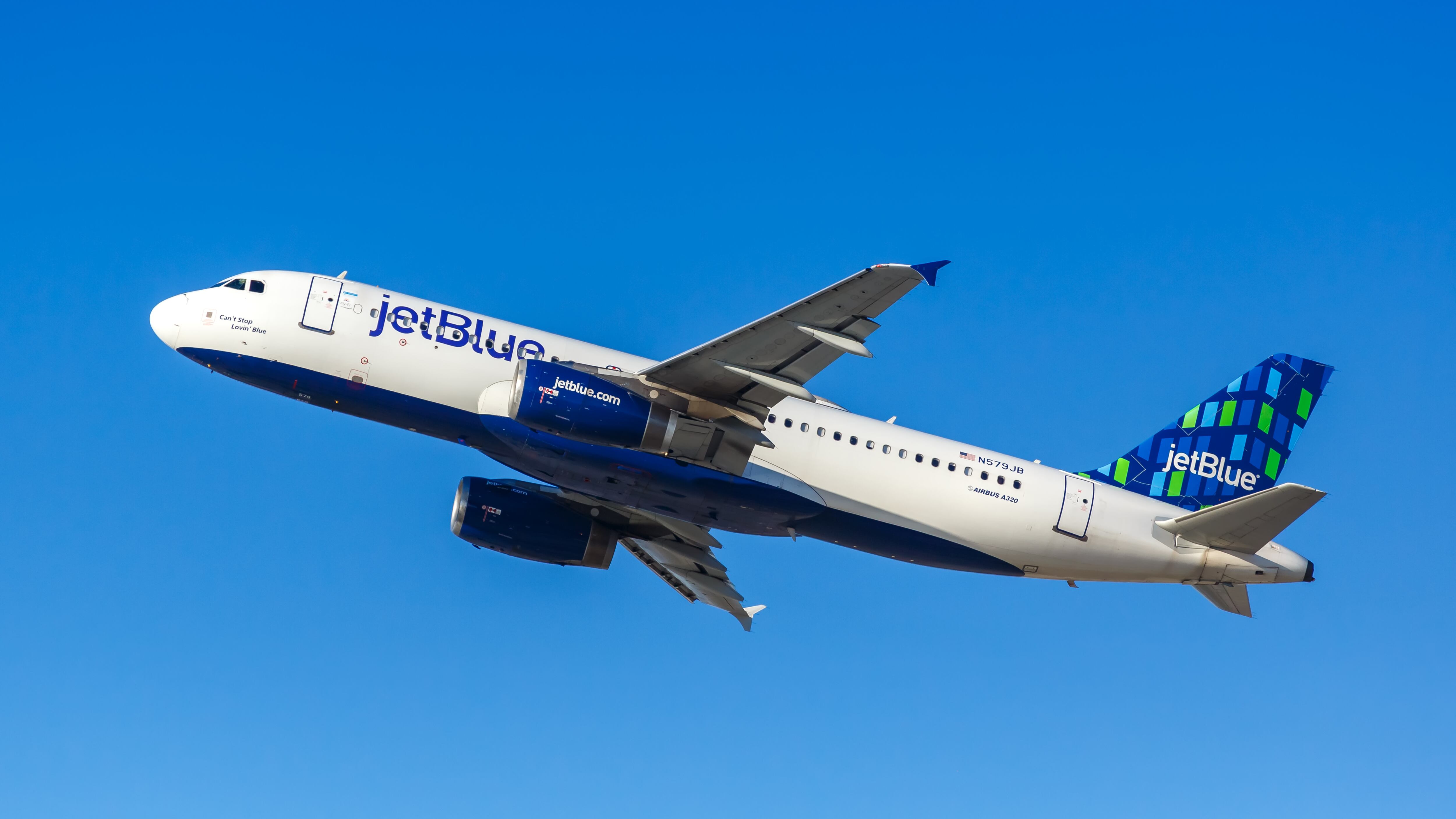 JetBlue Airbus A320 airplane at Los Angeles Airport (LAX) in the United States.