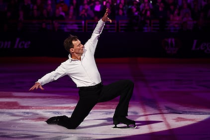 Ice skaters performing