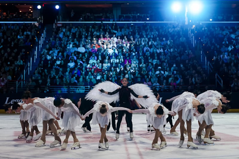 Ice skaters performing