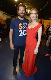 LOS ANGELES, CA - SEPTEMBER 09:  In this handout photo provided by American Broadcasting Companies Inc, actor Bradley Cooper and singer Celine Dion attend Stand Up To Cancer (SU2C), a program of the Entertainment Industry Foundation (EIF), staging its fifth biennial fundraising telecast at the Walt Disney Concert Hall on Friday September 9, 2016 (8:00-9:00 p.m., ET/PT) in Hollywood California. (Photo by Kevin Mazur/American Broadcasting Companies Inc via Getty Images)