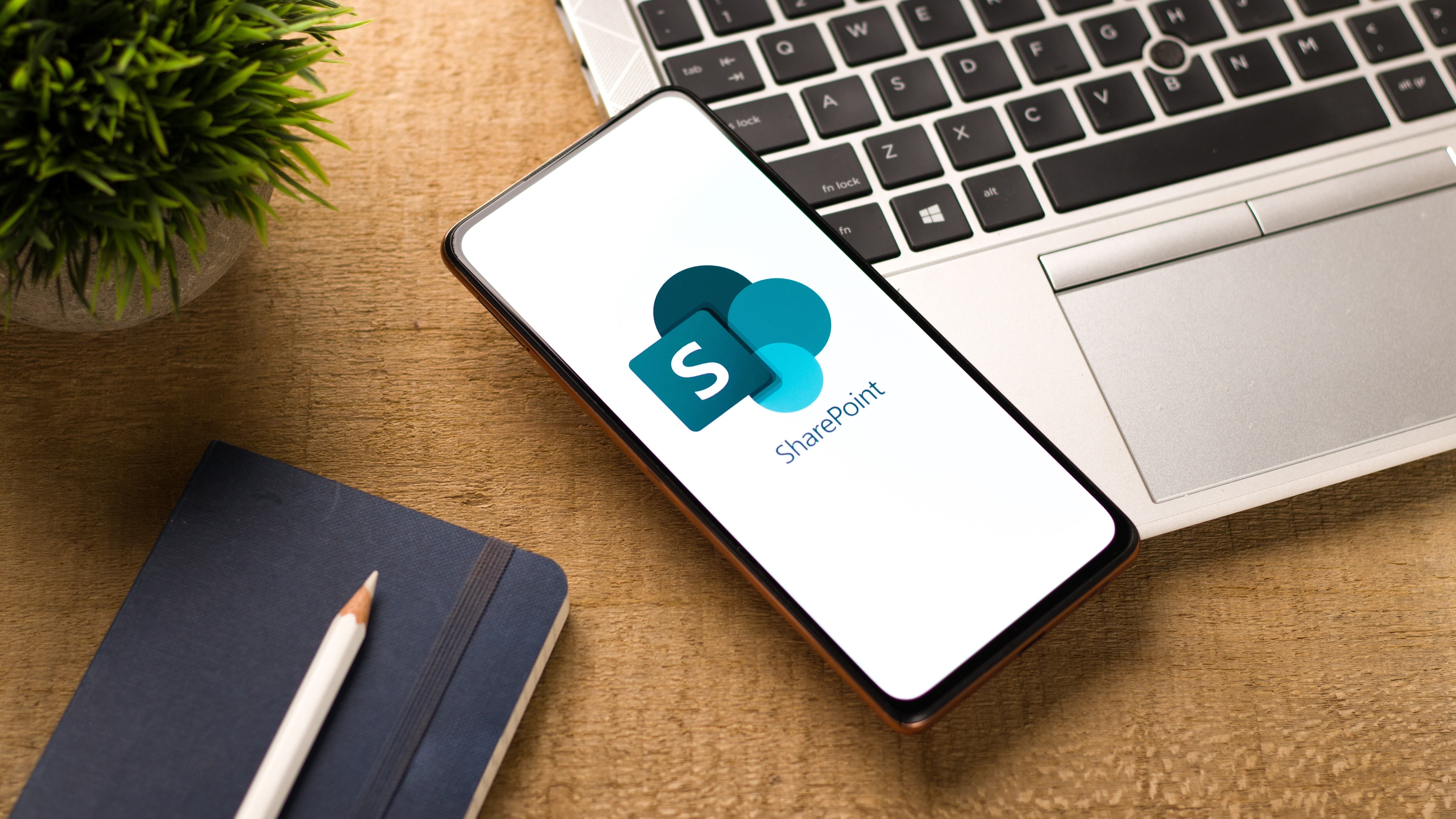 SharePoint logo on a cell phone