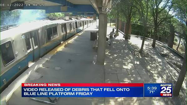 New video shows moment debris comes crashing down at MBTA Blue Line stop