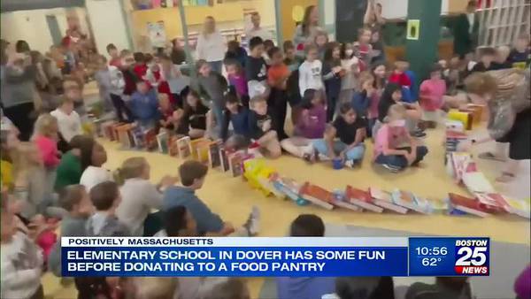 Positively Massachusetts: Dover elementary school plays dominoes with 583 to-be-donated cereal boxes