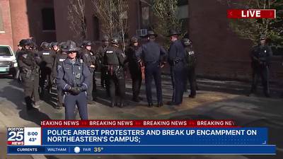 Police breaking up pro-Palestinian protests at Northeastern