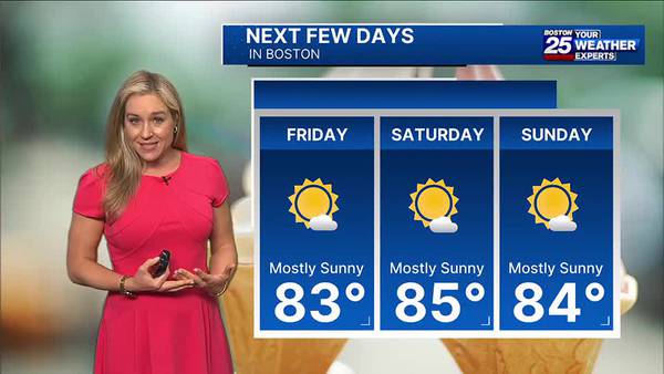 Boston 25 Friday midday weather forecast