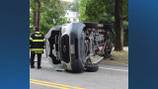 Four people hospitalized after van rollover, head-on crash in Hingham