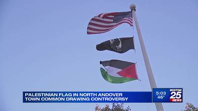 Palestinian flag flying over North Andover town common continues to cause controversy